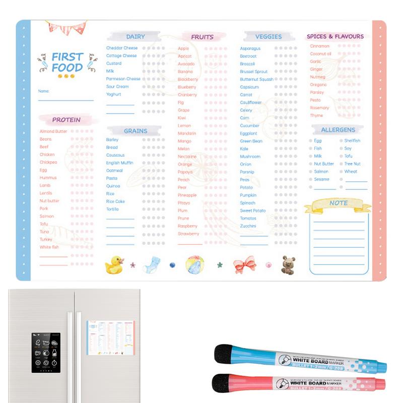 Baby Food List - قائمة مرجعية لتتبع الأطعمة الأولى قابلة