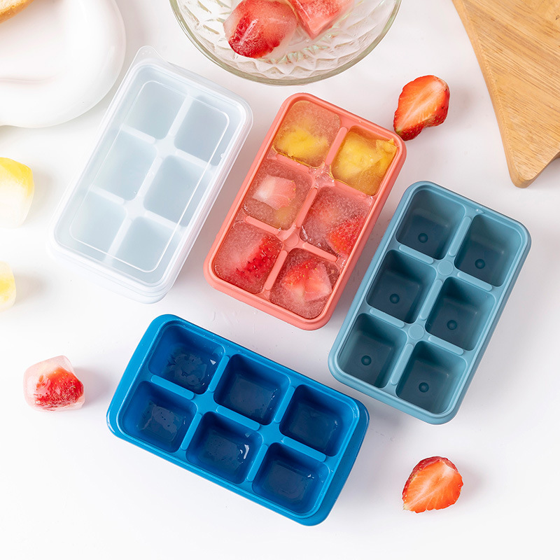 Baby Food Freezer Tray - صواني مكعبات ثلج سيليكون بأغطية لا