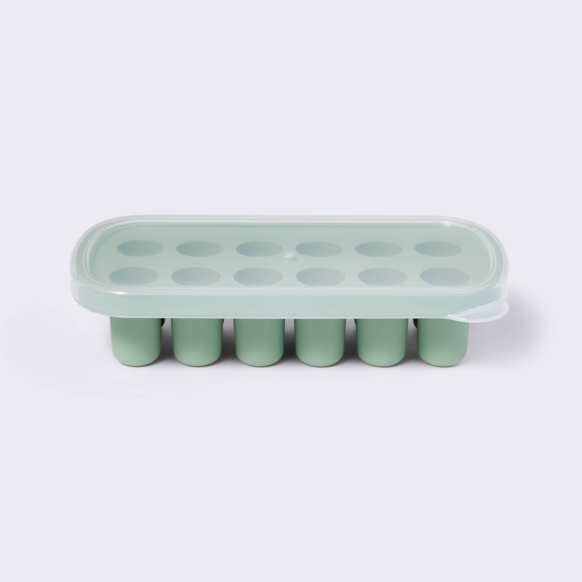 Baby Food Freezer Tray - صينية تجميد طعام الأطفال الخضراء، قالب