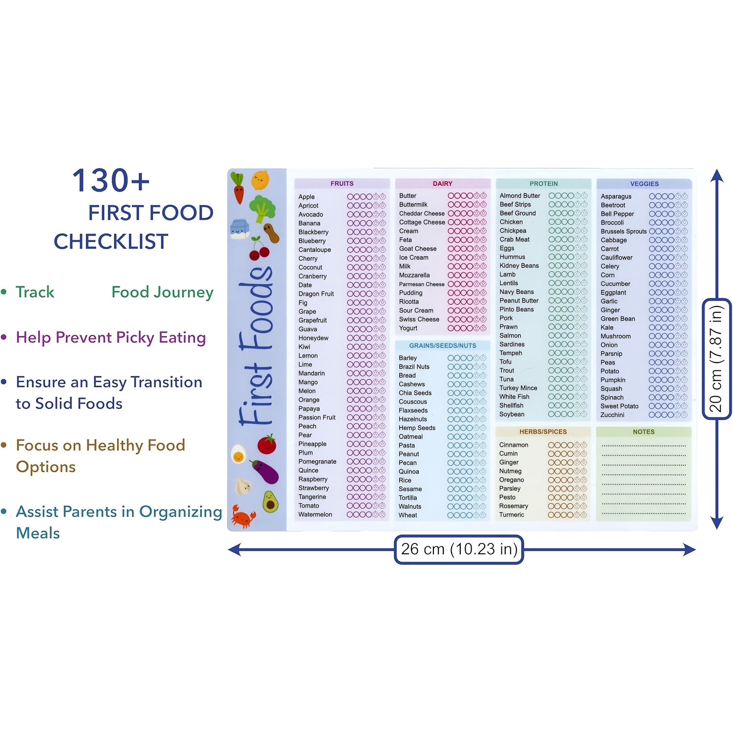 مخطط تتبع أطعمة الأطفال الأولي - مراجعة Baby Food List وسعره