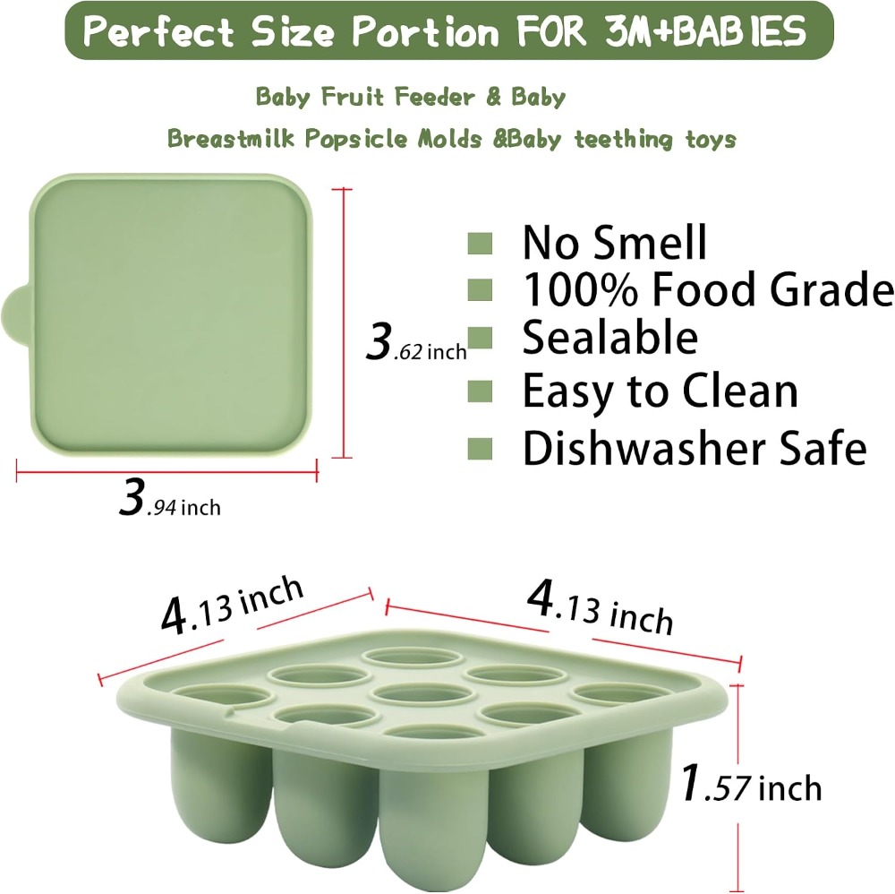 صينية تجميد طعام الأطفال، قالب - مراجعة Baby Food Freezer Tray وسعره