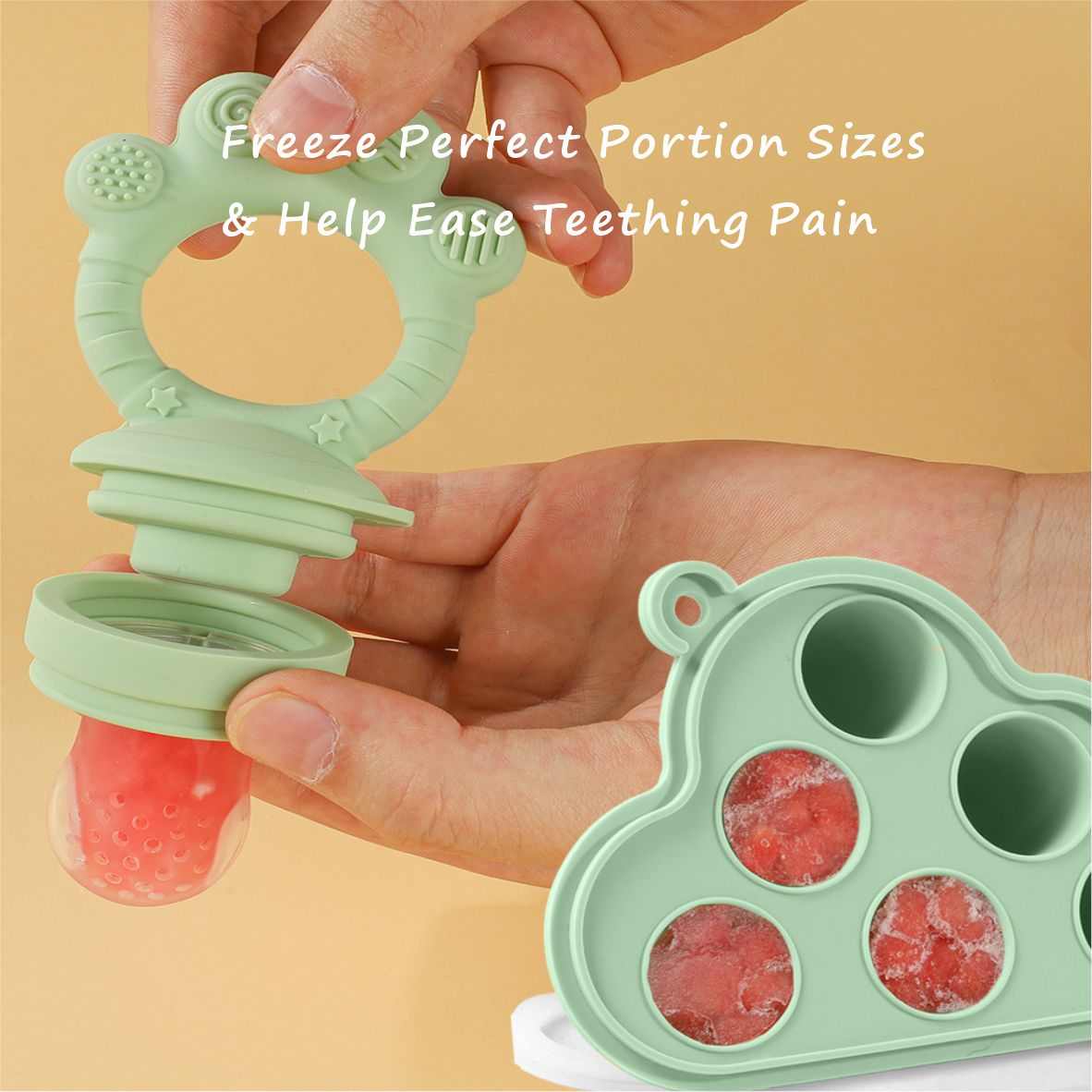 مغذي طعام الأطفال بالفواكه وصي - مراجعة Baby Food Freezer Tray وسعره